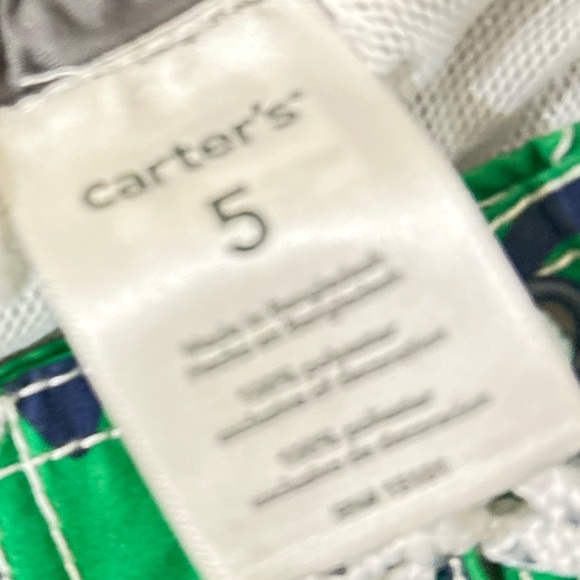 NWT Carter's green with white/navy anchor print Swim Shorts UPF 50 size 5(boys) - Picture 6 of 6